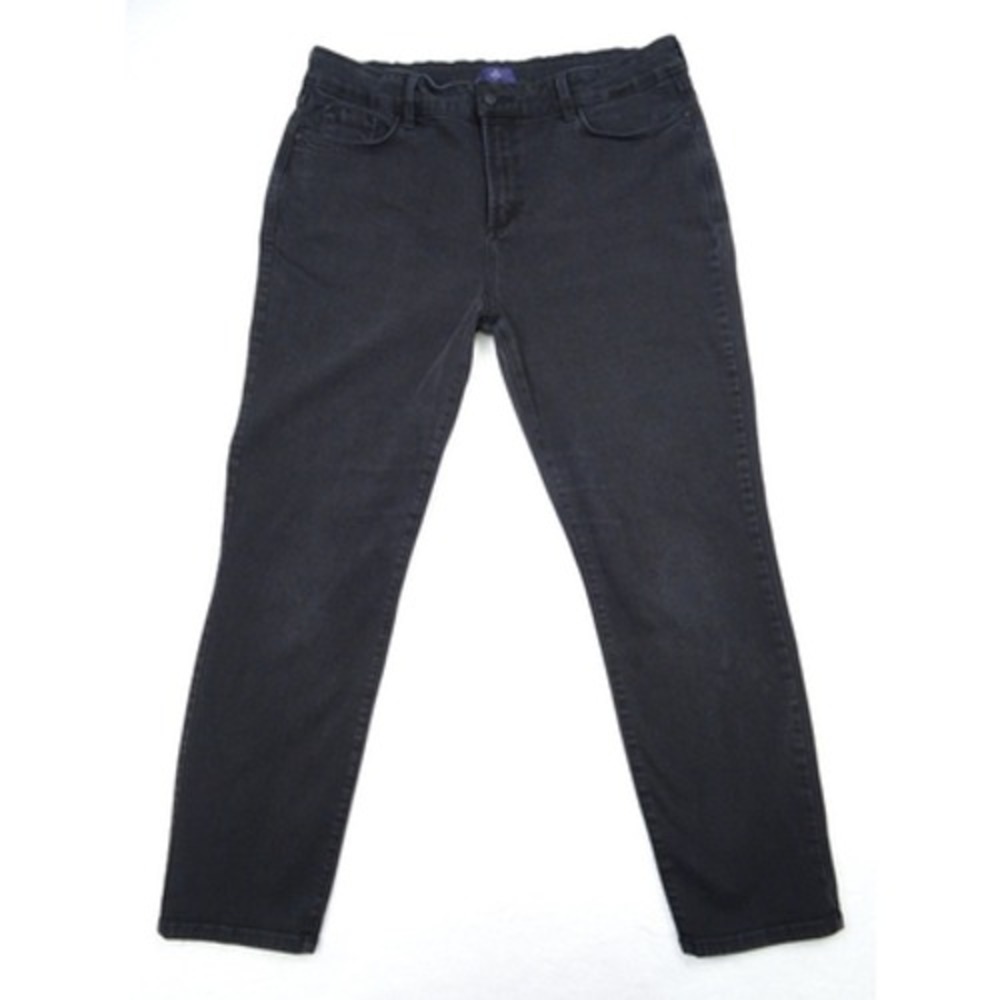 NYDJ Womens Jeans Size 16 Black Denim Ankle Stretch Lift Tuck High‎ Rise